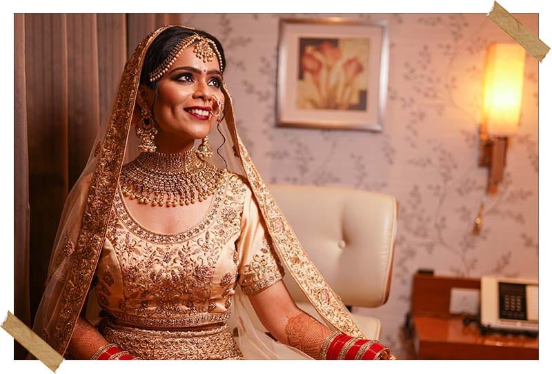 Bridal portrait of Shradha during her wedding captured by Bliss Memoir Photography & Films
